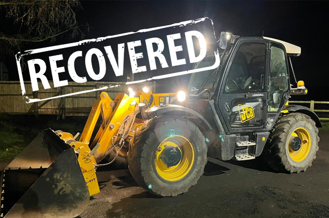 STOLEN JCB TELEHANDLER RECOVERED